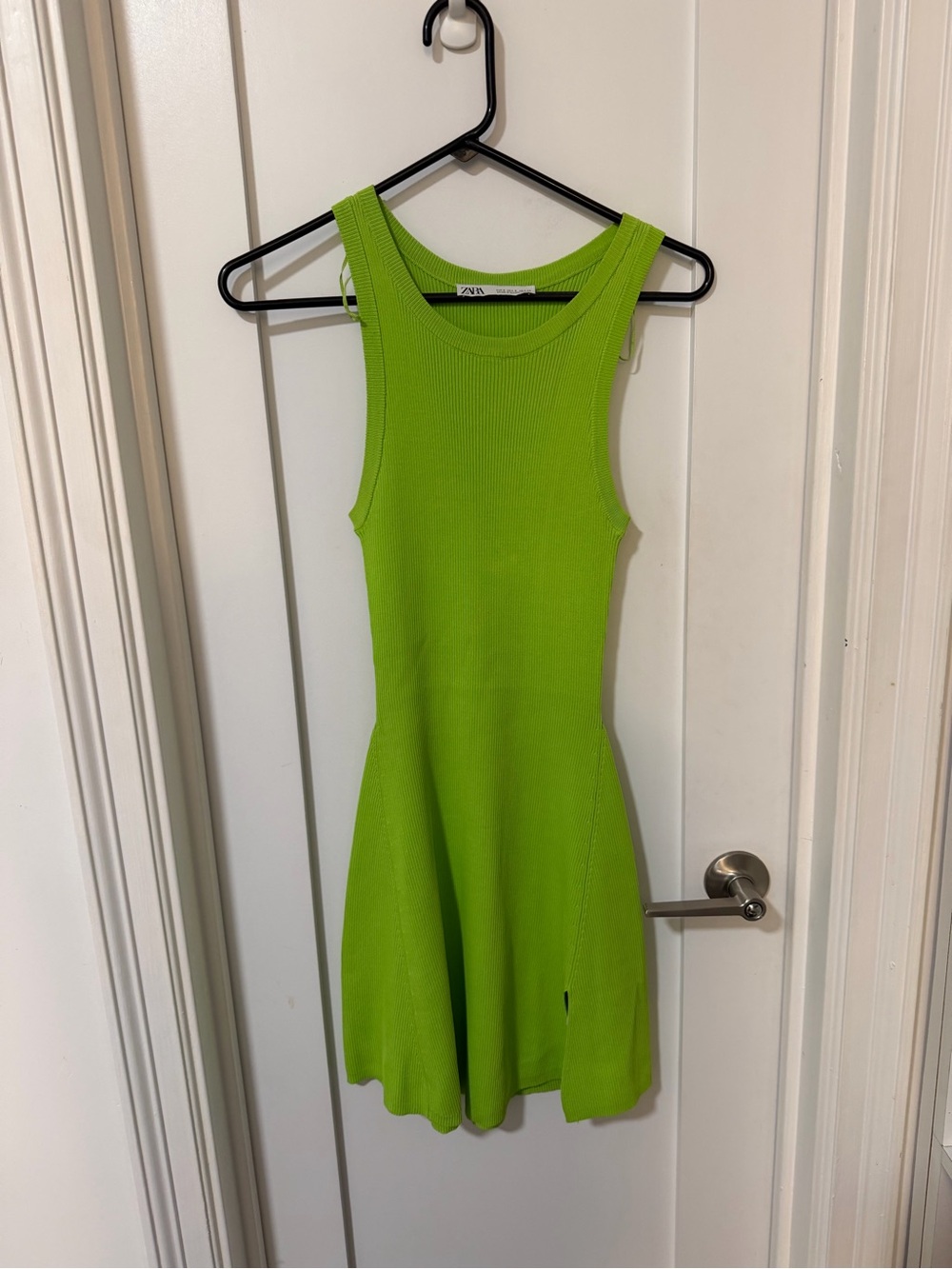Zara Lime Green Ribbed Tank Dress